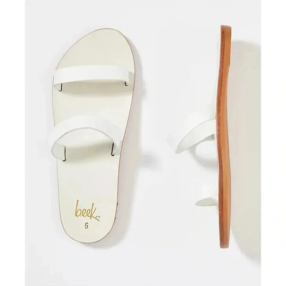 New Anthropologie Beek Tweety Slide Sandals Shoes Flats Leather White Womens 9 - Picture 10 of 10